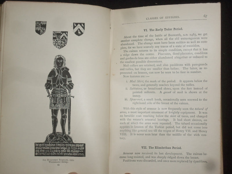 1898 MONUMENTAL BRASSES HARDCOVER BOOK BY REV. HERBERT W. MACKLIN - KD 9261