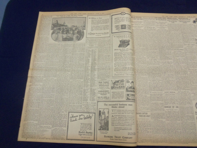 1918 JUNE 6 NEW YORK TIMES - TWO MORE SHIPS SUNK IN OUR WATERS - NT 9079