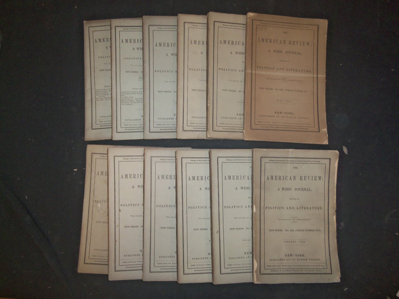 1849 THE AMERICAN REVIEW A WHIG JOURNAL LOT OF 12 - NICE ENGRAVINGS - WR 1230