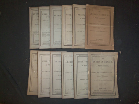 1849 THE AMERICAN REVIEW A WHIG JOURNAL LOT OF 12 - NICE ENGRAVINGS - WR 1230