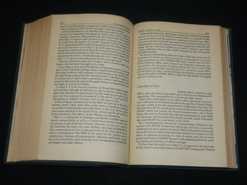 1946 MY THREE YEARS WITH EISENHOWER HARDCOVER BOOK BY HARRY BUTCHER - KD 6589