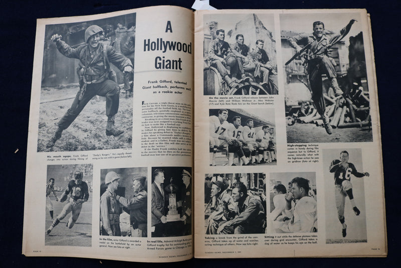1957 DEC 1 SUNDAY NEWS COLOROTO MAGAZINE - LANCASTER- FOOTBALL-GIFFORD - E 22796