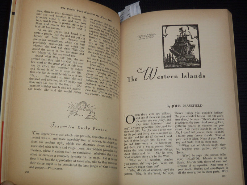 1934 MARCH GOLDEN BOOK MAGAZINE - HAWTHORNE - HARTE - COWARD - K 1006
