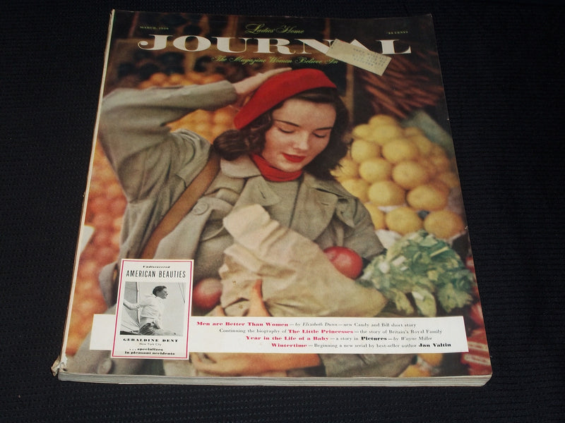 1950 MARCH LADIES HOME JOURNAL MAGAZINE - GERALDINE DENT FRONT COVER - E 4496