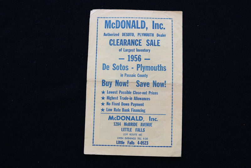 1956 TOTOWA DRIVE-IN MOVIE PROGRAM - MARILYN MONROE IN BUS STOP - K 1874