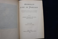 1891 BOSWELL'S LIFE OF JOHNSON HARDCOVER BOOKS - LOT OF 6 VOLUMES - KD 9449