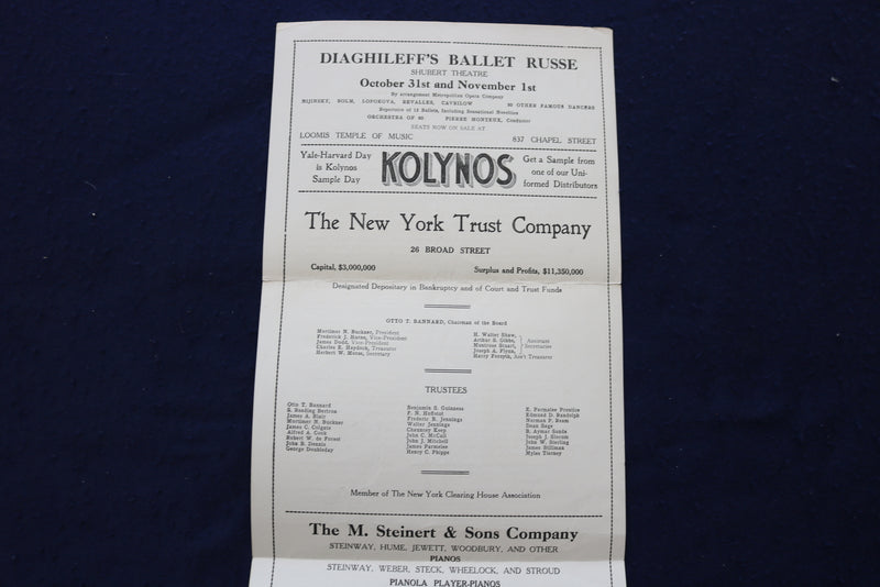 1916 OCTOBER 21 THE YALE PAGEANT PROGRAM - YALE BOWL - K 1671