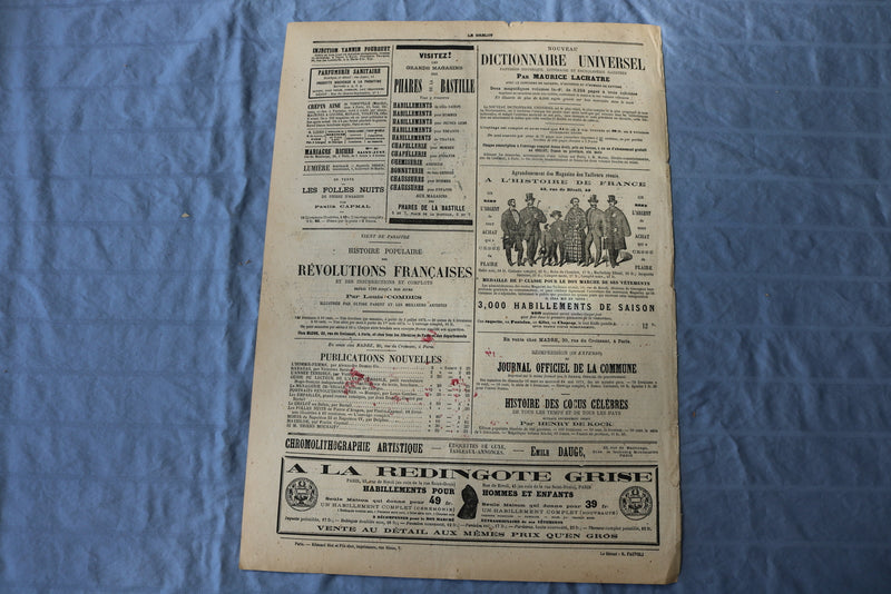 1872 JULY 28 LE GRELOT NEWSPAPER - SI DUMAS FILS AVAIT UN FILS- FRENCH - NP 8593