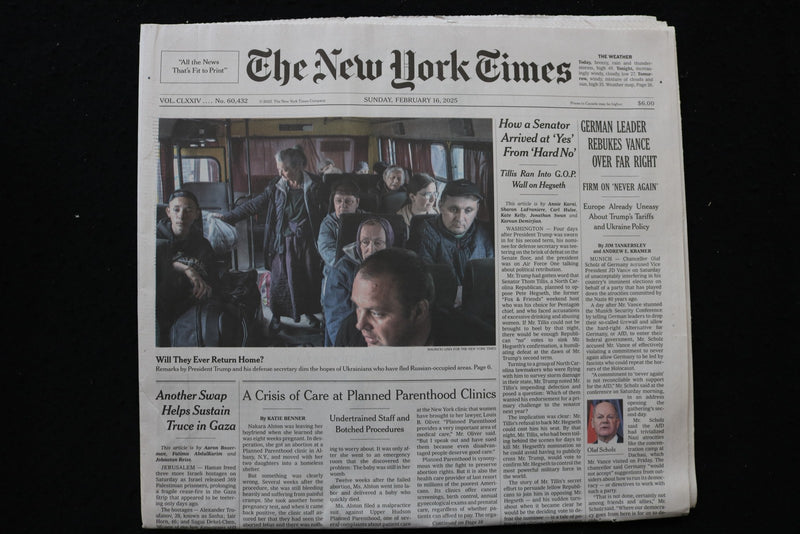 2025 FEBRUARY 16 NEW YORK TIMES - GERMAN LEADER REBUKES VANCE OVER FAR RIGHT