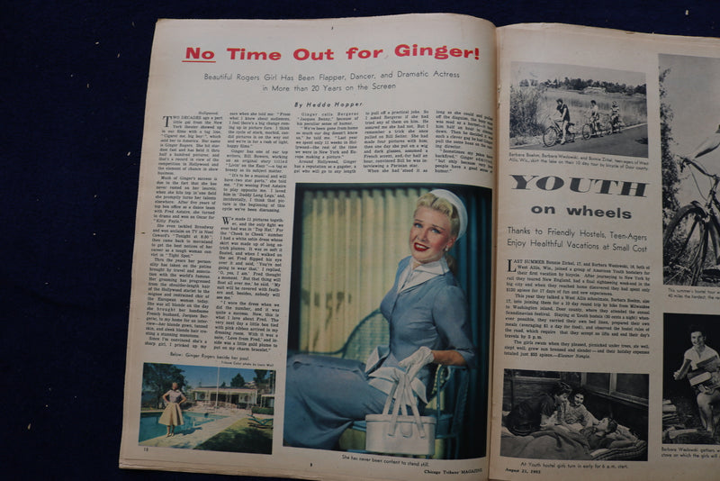 1955 AUGUST 21 CHICAGO TRIBUNE MAGAZINE - BEVERLY COTTRELL COVER - E 22209