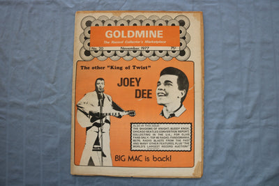 1977 NOVEMBER GOLDMINE MAGAZINE - JOEY DEE COVER - E 26454