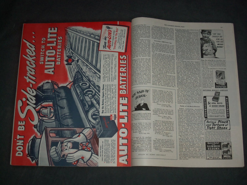 1944 SEPTEMBER 9 THE SATURDAY EVENING POST MAGAZINE- ILLUSTRATED COVER- SP 2476O