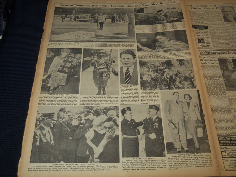 1939 SEPTEMBER 25 MINNEAPOLIS MORNING TRIBUNE - FRENCH HALT NAZIS - NT 9541