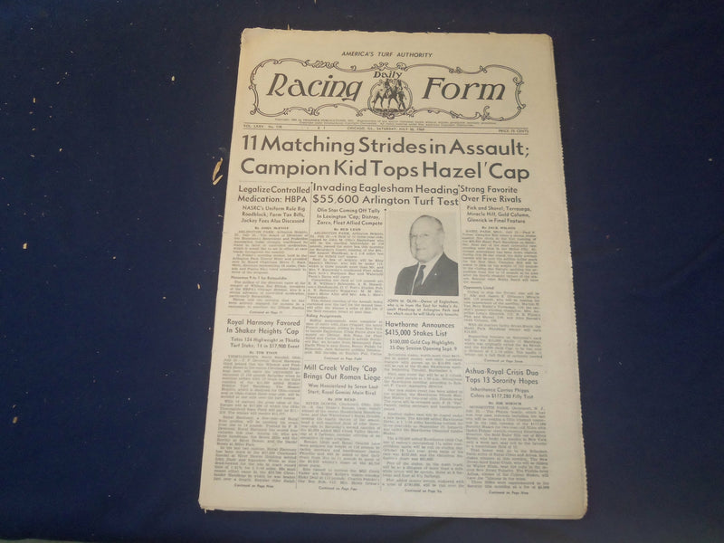 1969 JULY 26 THE DAILY RACING FORM - CAMPION KID TOPS HAZEL CAP - NP 2534M
