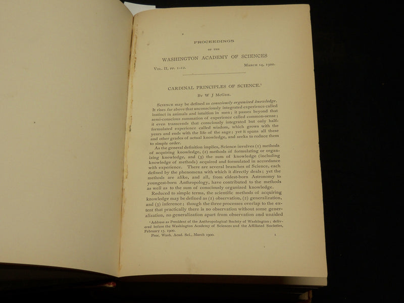 1900 WASHINGTON ACADEMY OF SCIENCES PROCEEDINGS VOLUME NO. 2 - PLATES - KD 5909