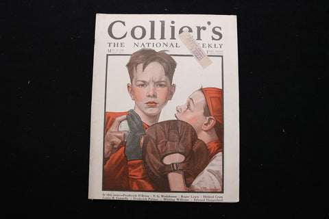 1920 MAY 22 COLLIER'S MAGAZINE - BOYS PLAYING BASEBALL COVER - E 10981