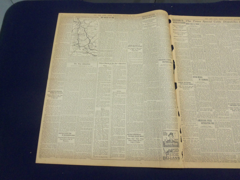1918 AUGUST 31 NEW YORK TIMES - FRENCH TAKE HILL NEAR NOYON - NT 9195