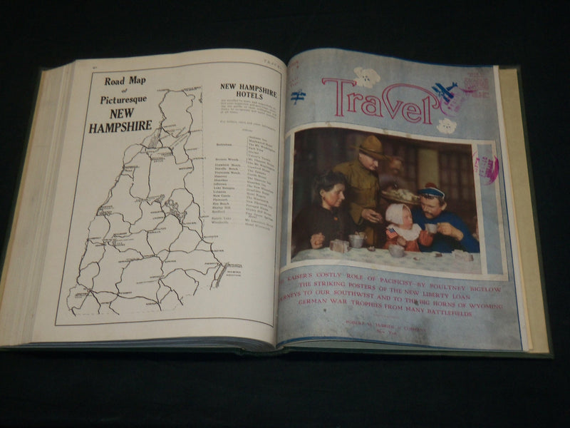 1917 NOVEMBER-1918 OCTOBER TRAVEL MAGAZINE BOUND VOLUME - GREAT COVERS - KD 5968