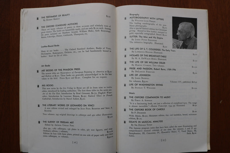 1939 NOVEMBER NEW BOOKS - THE OXFORD UNIVERITY PRESS- SOFTCOVER BULLETIN- K 3245