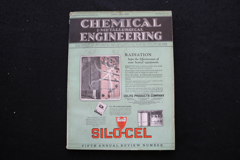 1928 JANUARY CHEMICAL ENGINEERING MAGAZINE - SIL-O-CEL COVER - E 10256