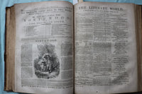 1852 JULY-DECEMBER THE LITERARY WORLD BOUND VOLUME - HAWTHORNE-WEBSTER - KD 9719