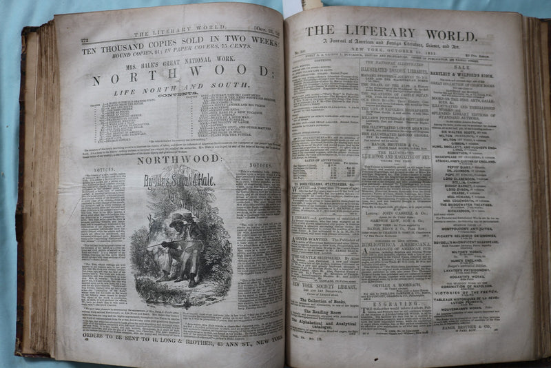 1852 JULY-DECEMBER THE LITERARY WORLD BOUND VOLUME - HAWTHORNE-WEBSTER - KD 9719