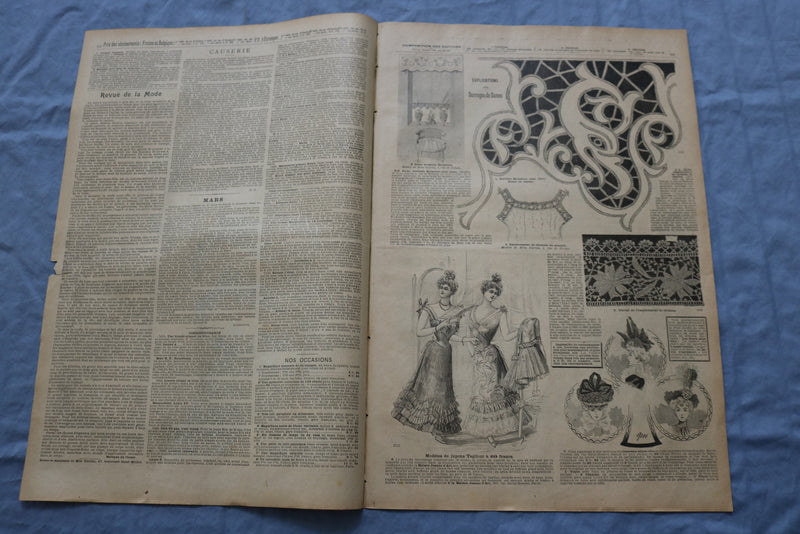 1898 MAR 13 LE PETIT ECHO DE LA MODE MAGAZINE-CORSAGE COPPELIA -FRENCH - NP 8666