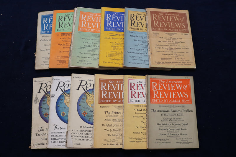 1927 AMERICAN REVIEW OF REVIEWS MAGAZINE - COMPLETE YEAR - LOT OF 12 - O 3308