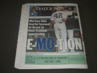 2013 SEPT 27 NY DAILY NEWS NEWSPAPER - EXIT SAD MAN MARIANO RIVERA - NP 2548