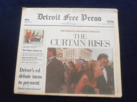 1996 APRIL 22 DETROIT FREE PRESS NEWSPAPER - DETROIT OPERA HOUSE OPENS - NP 7259