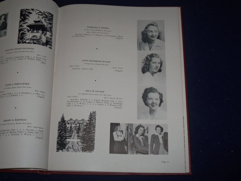 1945 LA CAMOANA YEARBOOK - MONTCLAIR TEARCHERS COLLEGE - MONTCLAIR, NJ - YB 88