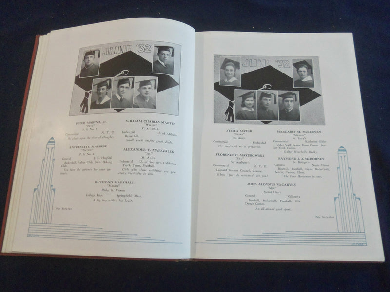 1932 WM. L. DICKINSON HIGH SCHOOL YEARBOOK - JERSEY CITY, NJ - YB 2739
