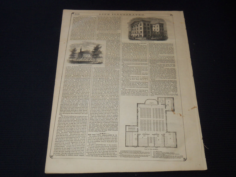 1858 FEBRUARY 27 LIFE ILLUSTRATED NEWSPAPER - INSURANCE - CUSTOM HOUSE - NP 5897