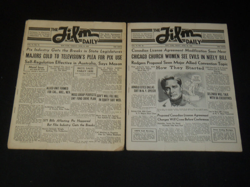 1938-1939 THE FILM DAILY NEWSPAPER LOT OF 3 - JUAREZ - BOY MEETS GIRL - JC 47