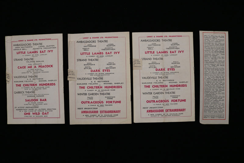 1948 NEW THEATRE PROGRAMS - LOT OF 3 - LONDON - K 1913