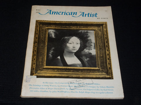 1967 MAY AMERICAN ARTIST MAGAZINE VERY NICE ART COVER & CONTENT - E 2125