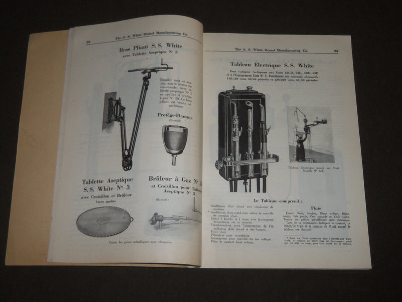 1937 S. S. WHITE FOURNITURES DENTAIRES FRENCH CATALOGUE - NICE ILLUS. - FR 637
