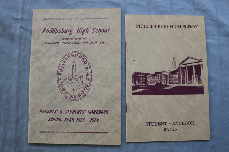1973-1975 PHILLIPSBURG HIGH SCHOOL HANDBOOKS - LOT OF 2 - K 727