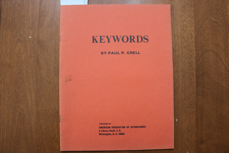 1970 KEYWORDS SOFTCOVER BOOK BY PAUL R. GRELL - K 3164