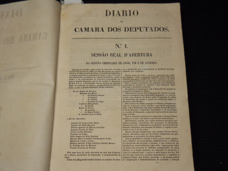 1856 JAN-JUL DIARIO DA CAMARA DOS DEPUTADOS VOLUMES LOT OF 3 - LISBOA - KD 2016K