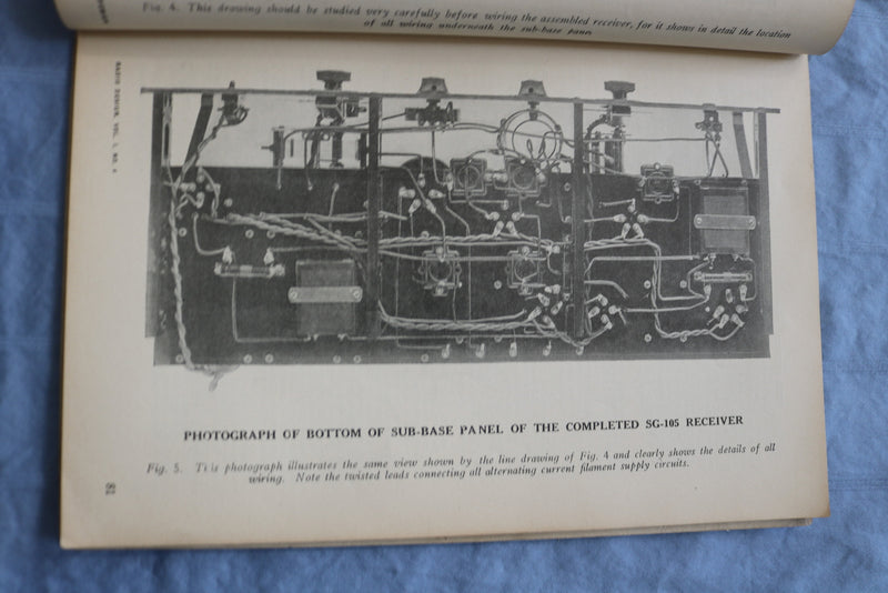 1929 WINTER RADIO DESIGN SOFTCOVER HANDBOOK - SG-105 SCREEN GRID RECEIVER- K 313