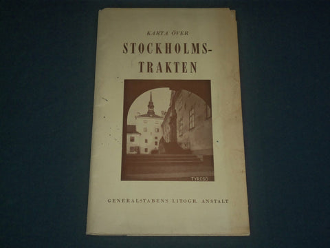1939 KARTA OVER STOCKHOLMS-TRACKTEN FOLD-OUT MAP - SWEDEN - J 3966