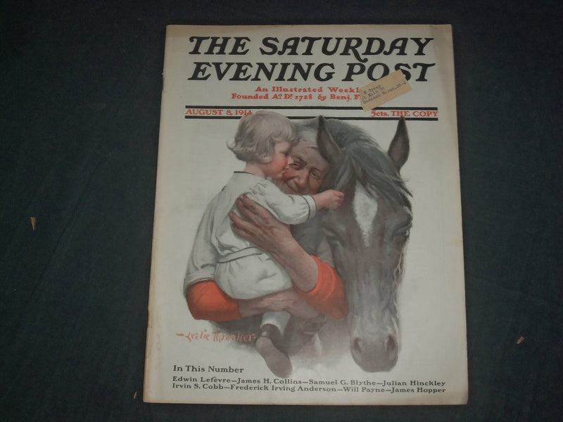 1914 AUGUST 8 THE SATURDAY EVENING POST MAGAZINE - ILLUSTRATED COVER - SP 2470W