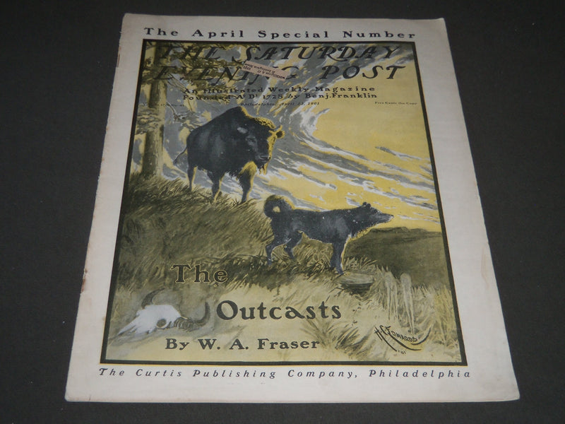 1901 APRIL 13 THE SATURDAY EVENING POST MAGAZINE - ILLUSTRATED COVER - SP 529