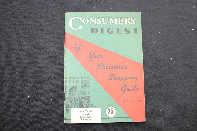 1937 DEC CONSUMERS' DIGEST MAGAZINE - CHRISTMAS SHOPPING GUIDE COVER - K 385