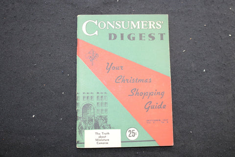 1937 DEC CONSUMERS' DIGEST MAGAZINE - CHRISTMAS SHOPPING GUIDE COVER - K 385