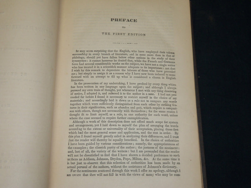 1877 CRABB'S ENGLISH SYNONYMES WITH COPIOUS ILLUSTRATIONS BOOK - KD 5952