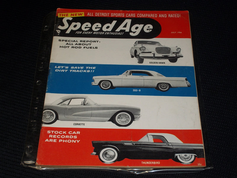 1956 JULY SPEED AGE MAGAZINE - NICE RACING FRONT COVER - E 1964