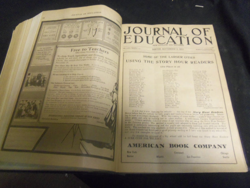 1915 JAN-DEC JOURNAL OF EDUCATION BOUND VOLUME - LUSITANIA SINKING - R 882