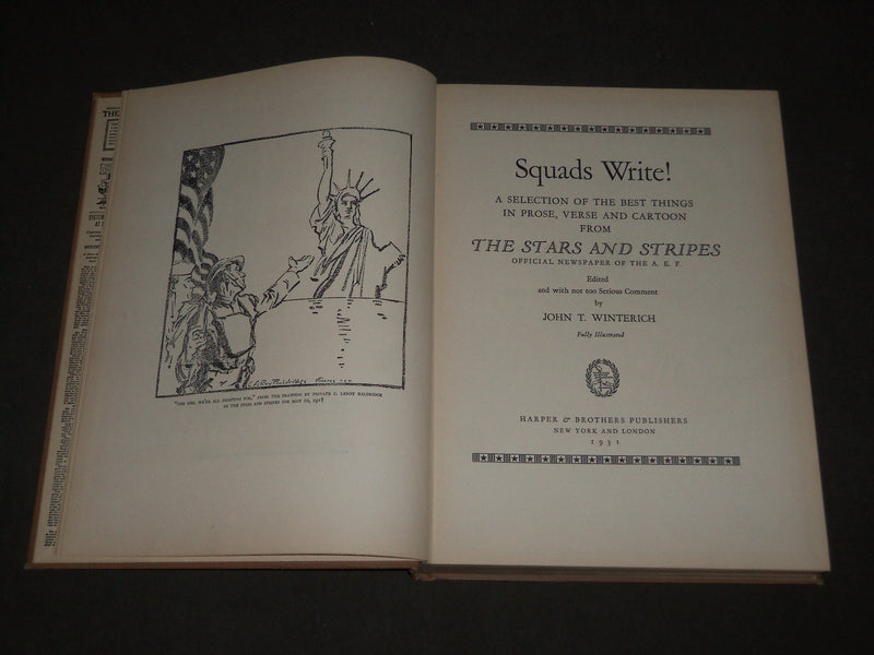 1931 SQUADS WRITE BOOK BY JOHN T. WINTERICH - PROSE VERSE CARTOONS - KD 4870